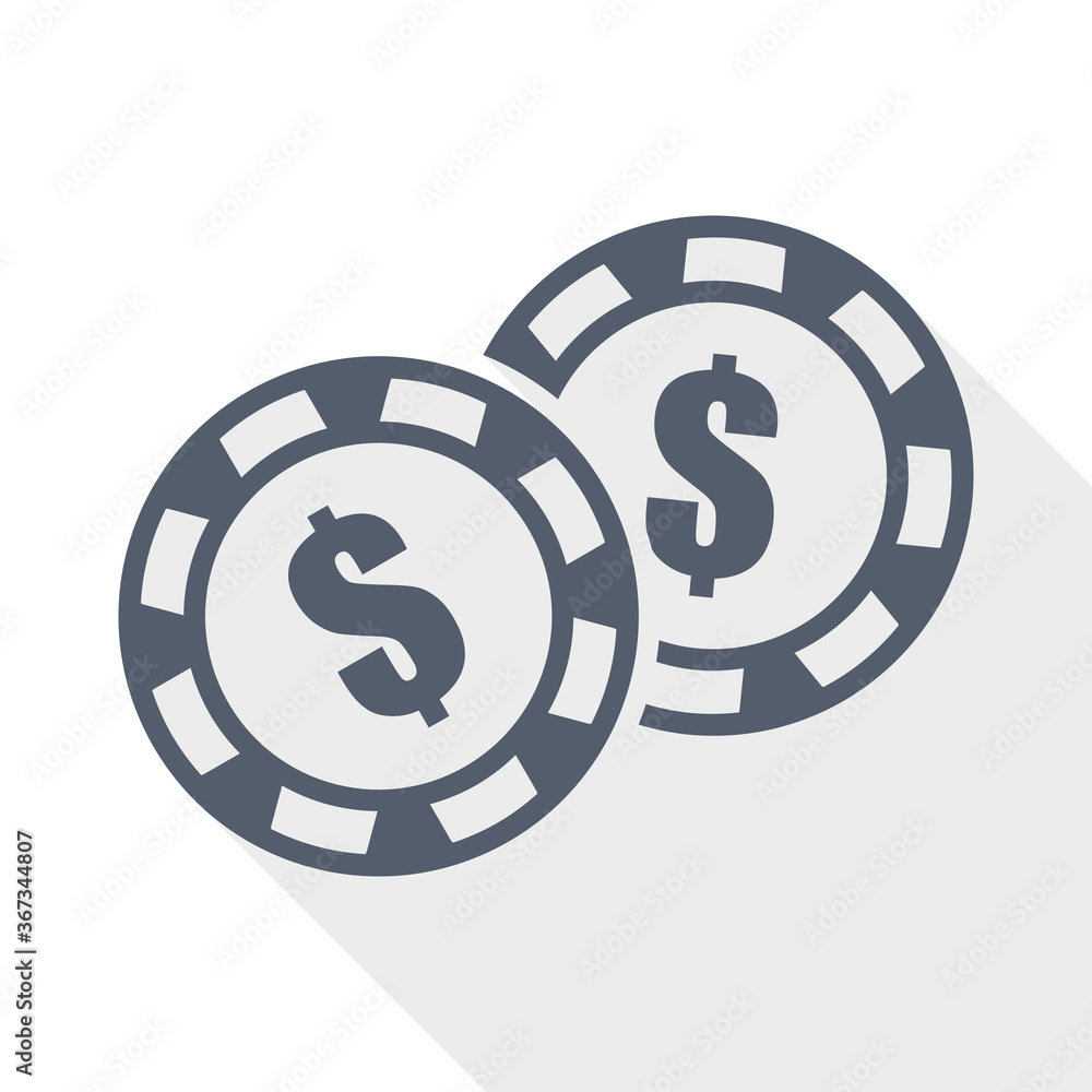 Casino chips flat design vector icon Casino chips flat design vector icon
