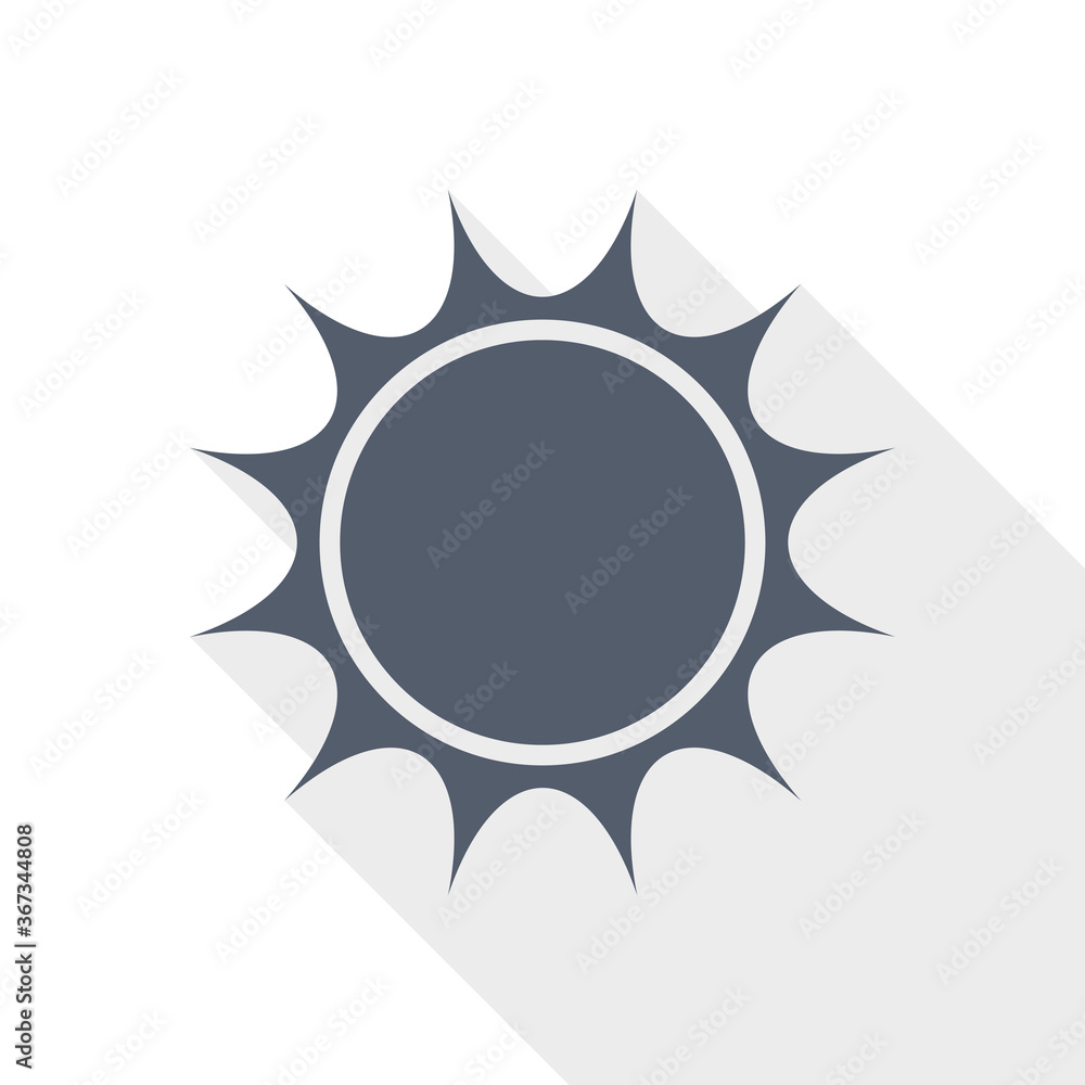 Sun icon, flat design sunshine vector icon Sun icon, flat design sunshine vector icon