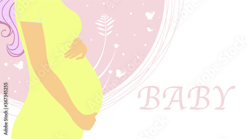 pregnant woman third trimester period . Vector illustration