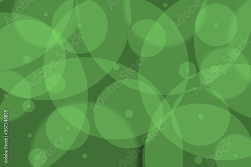 Round green bubbles background on dark background