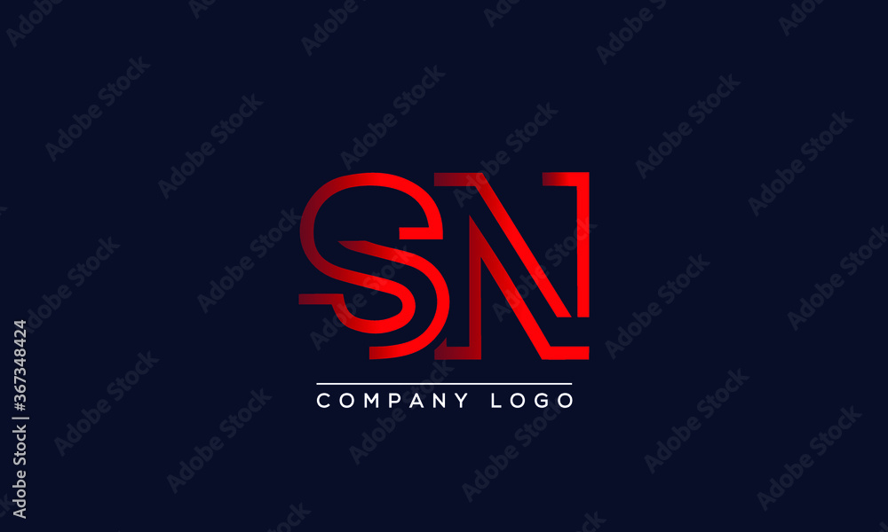 Creative letters SN or NS Logo Design Vector Template. Initial Letters SN Logo Design	