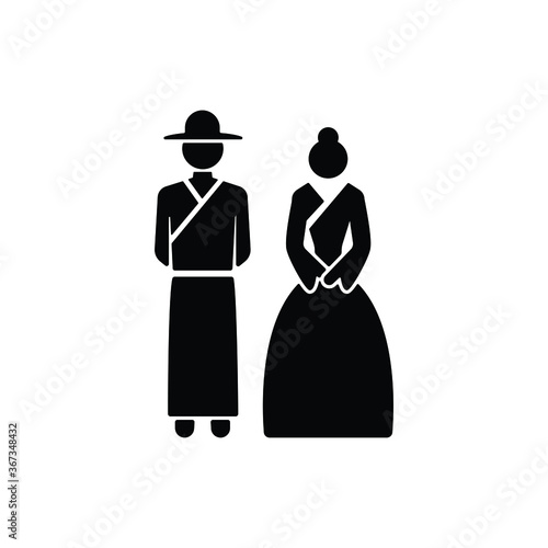 Korea style man and woman icon isolated on white background, toilet sign.