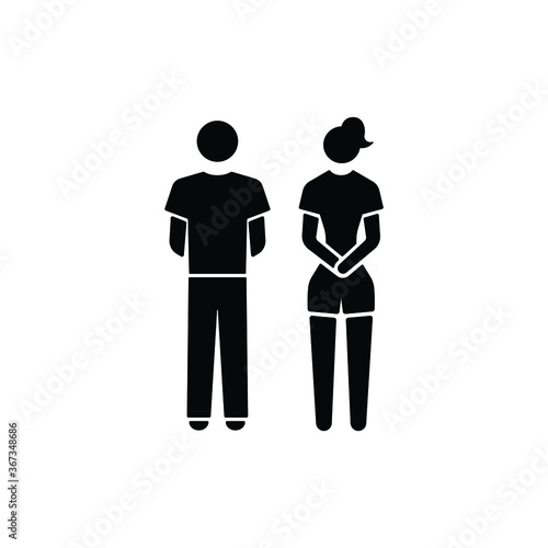 Man and woman icon isolated on white background, toilet sign.