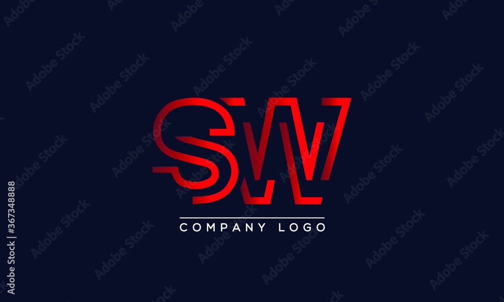 Creative letters SW Logo Design Vector Template. Initial Letters SW Logo Design	