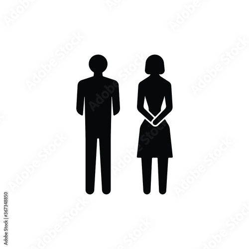 Man and woman icon isolated on white background, toilet sign.
