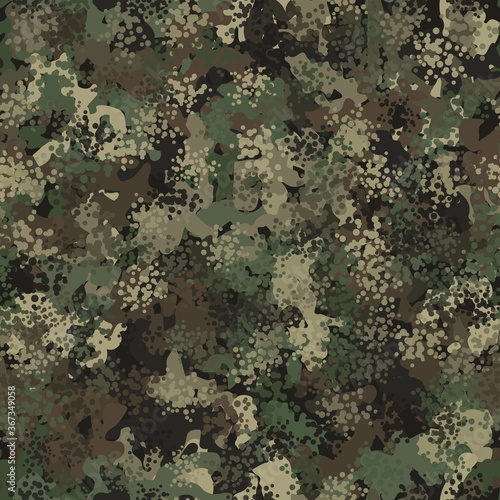 Camouflage pattern background. Modern clothing style masking camo repeat print