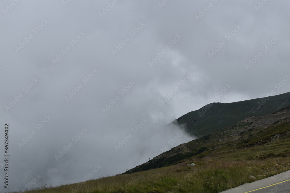 Fog in the mountains in summer season