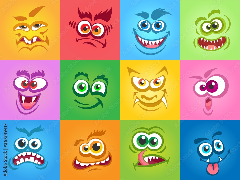 Emotions monsters faces Emotions monsters faces