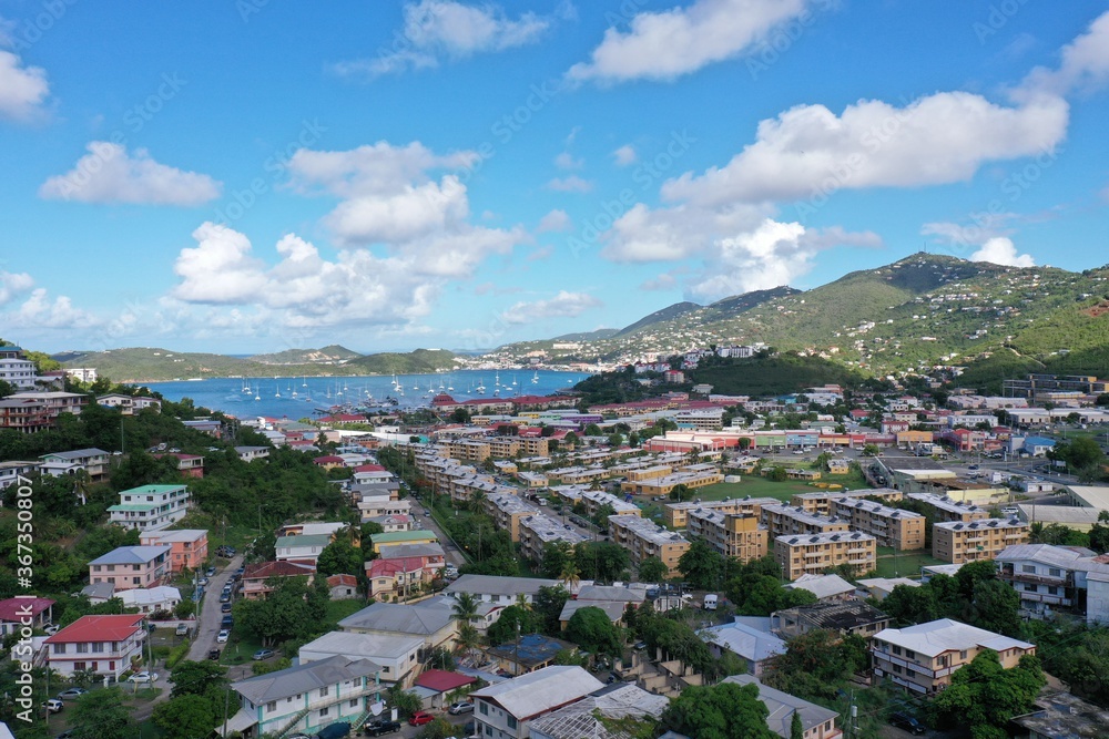 Panoramic view of the city of Charlotte Amalie, St. Thomas, US Virgin Islands