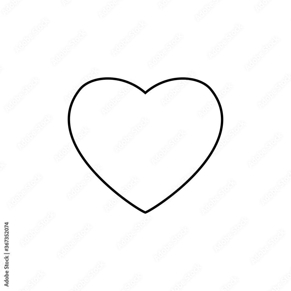 Heart icon isolated on background. Love, happy valentines day concept. Vector flat design