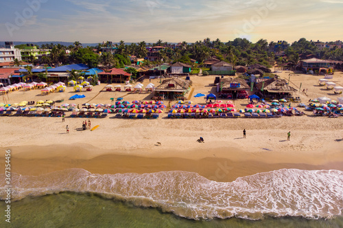Obraz na płótnie aerial view of the Baga Beach, Goa, India. w salonie