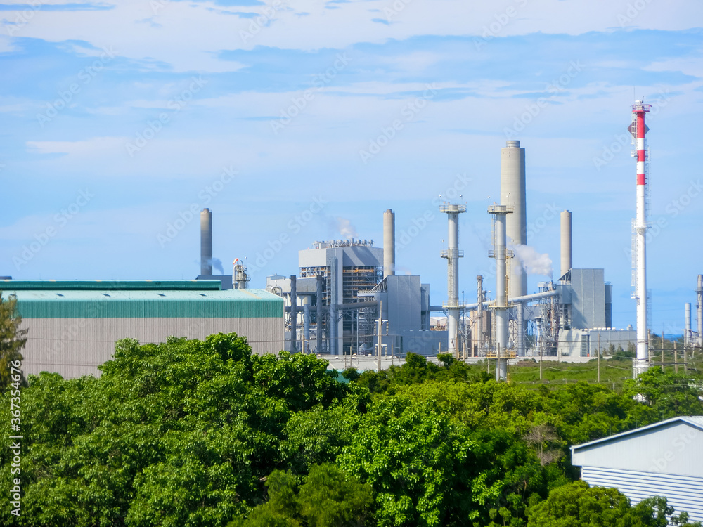 plant petrochemical  In the daytime with copy space on top.