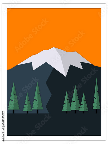 glacier-capped mountain | postcard template