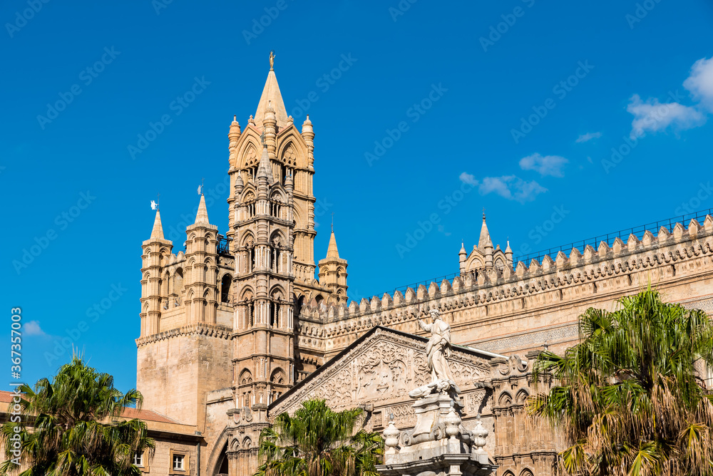 Palermo cathedral panorama view