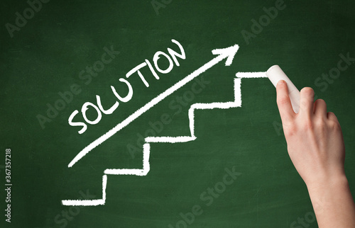 Wallpaper Mural Hand drawing SOLUTION inscription with white chalk on blackboard, business concept Torontodigital.ca