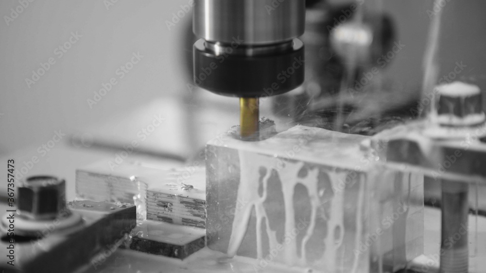 Milling machine in operation high-tech machine lathe metal processing Milling machine in operation high-tech machine lathe metal processing
