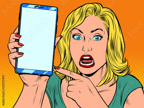 Furious woman and smartphone