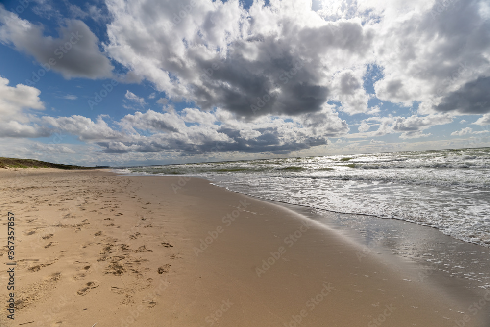 Beautiful white sand beaches in the Curonian Spit National Park on the Baltic Sea coast in Lithuania Beautiful white sand beaches in the Curonian Spit National Park on the Baltic Sea coast in Lithuania