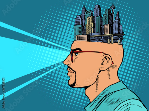 the man and the city skyscrapers, urban planner or architect