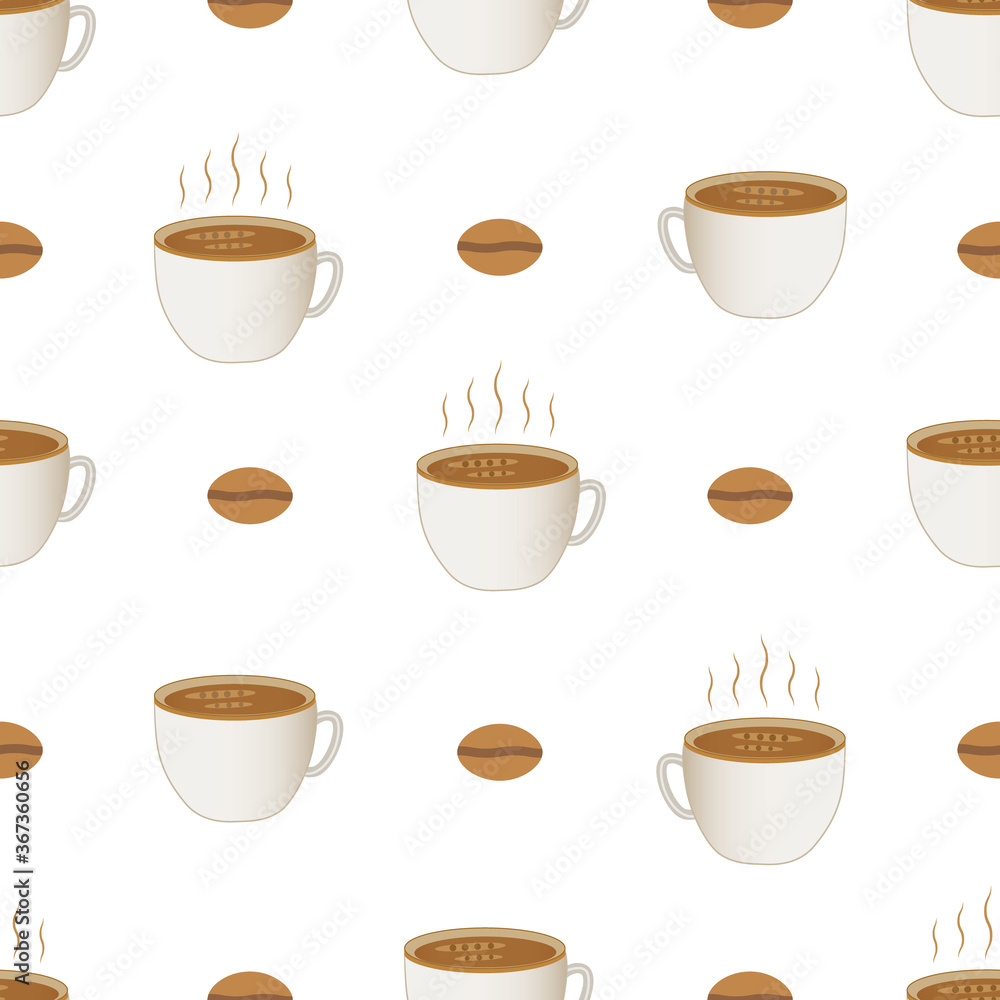 Coffee cup seamless pattern vector on isolated white background. Coffee cup seamless pattern vector on isolated white background.