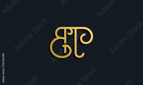 Luxury fashion initial letter BT logo.