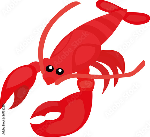 Vector illustration of a sea lobster cartoon