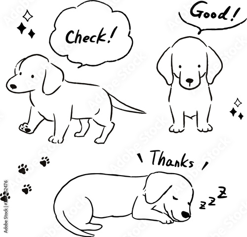 ダックスのベクターイラストセット