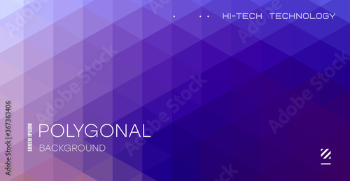 Triangle polygonal abstract background. Colorful gradient design. Low poly shape banner.