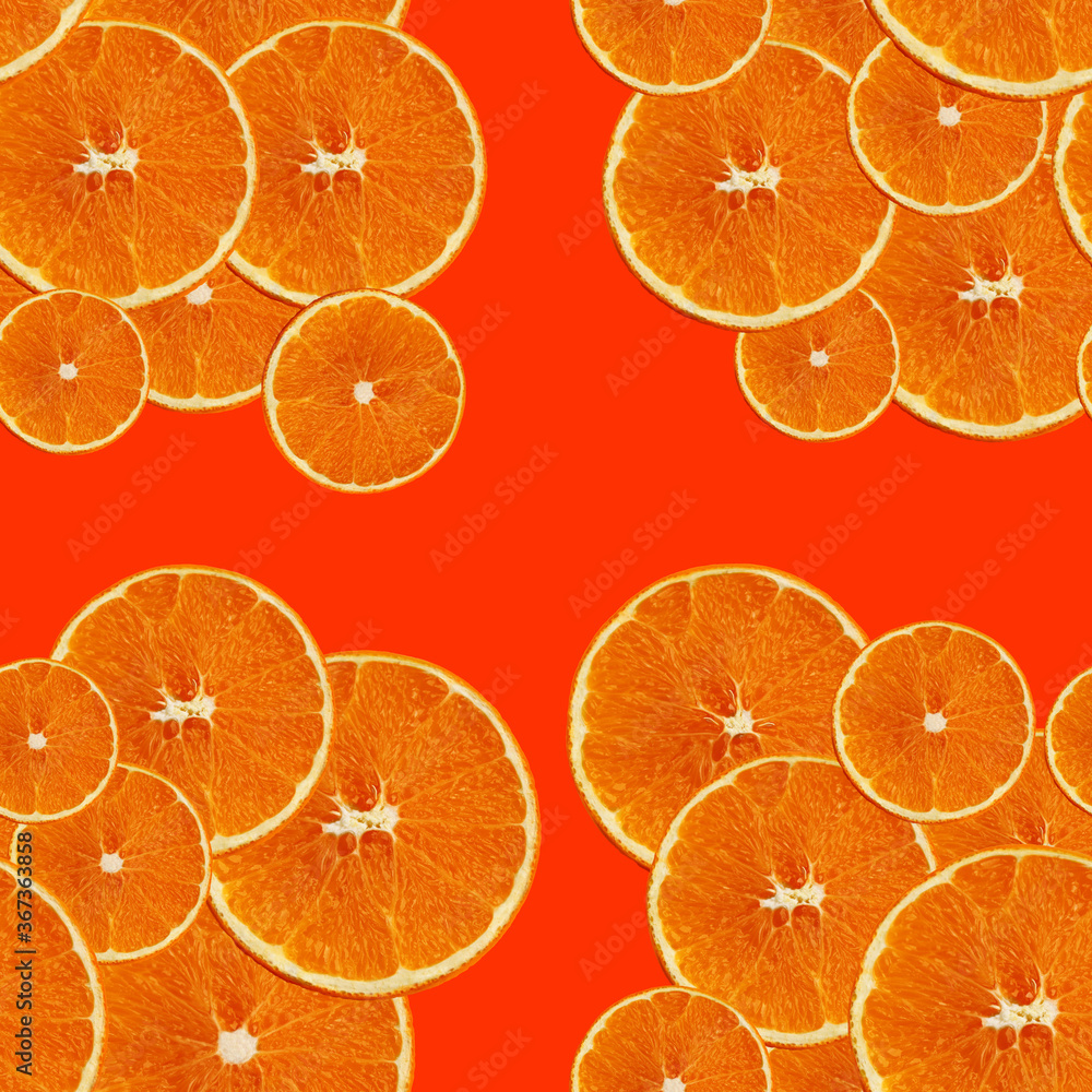seamless texture of a set with juicy slices of orange, lemon, lime on a red background for menu or recipe, concept of vegetarian, wholesome food, background, pattern for textile, wallpaper, copy space seamless texture of a set with juicy slices of orange, lemon, lime on a red background for menu or recipe, concept of vegetarian, wholesome food, background, pattern for textile, wallpaper, copy space