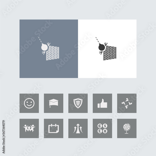 Creative Wreck Ball Icon with Bonus Icons.