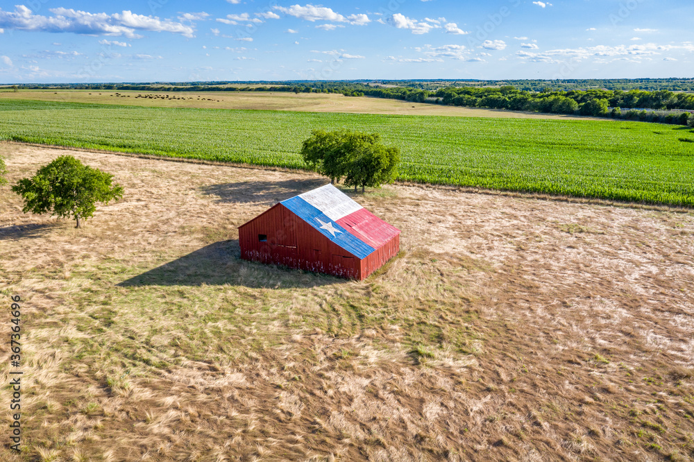 Barn with Texas Flag Stock Photo Adobe Stock