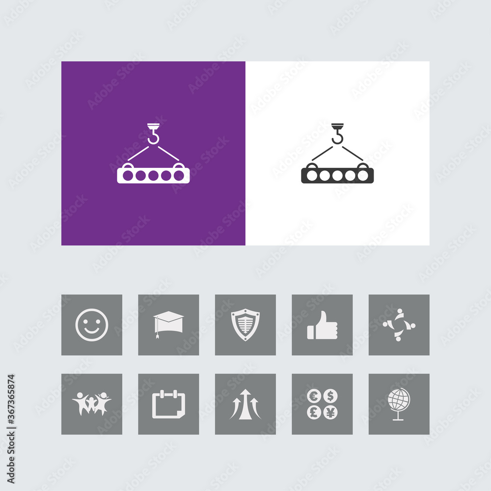 Creative Crane Hook Icon with Bonus Icons. Creative Crane Hook Icon with Bonus Icons.