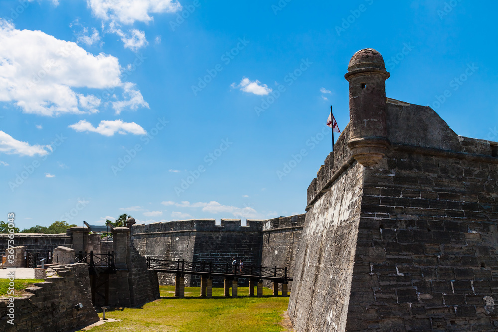 The Sally Port and Moat of The Spanish Built Castillo de San Marcos