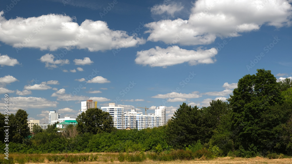 Samara, Russia, July 24, 2020, view of the city from the botanical garden