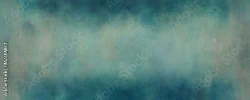 old blue background with faded watercolor vintage texture in antique grunge website or textured paper design, distressed watercolor painting with dark border
