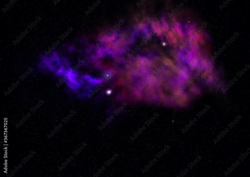Fototapeta premium Small part of an infinite star field. 3D rendering
