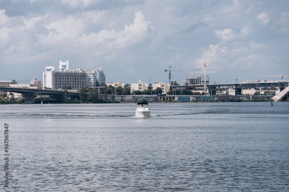 view of the dnipro river in kyiv
