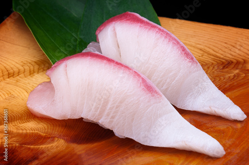 Japanese Hamachi fish sushi. photo