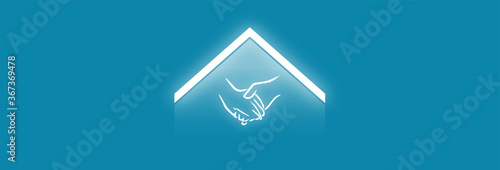 Simbolo di una stratta di mano. Mutuo di una nuova casa.
