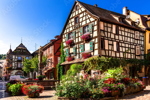 Kaysersberg  - one of the most beautiful villages of France, Alsace . Popular tourist destination  