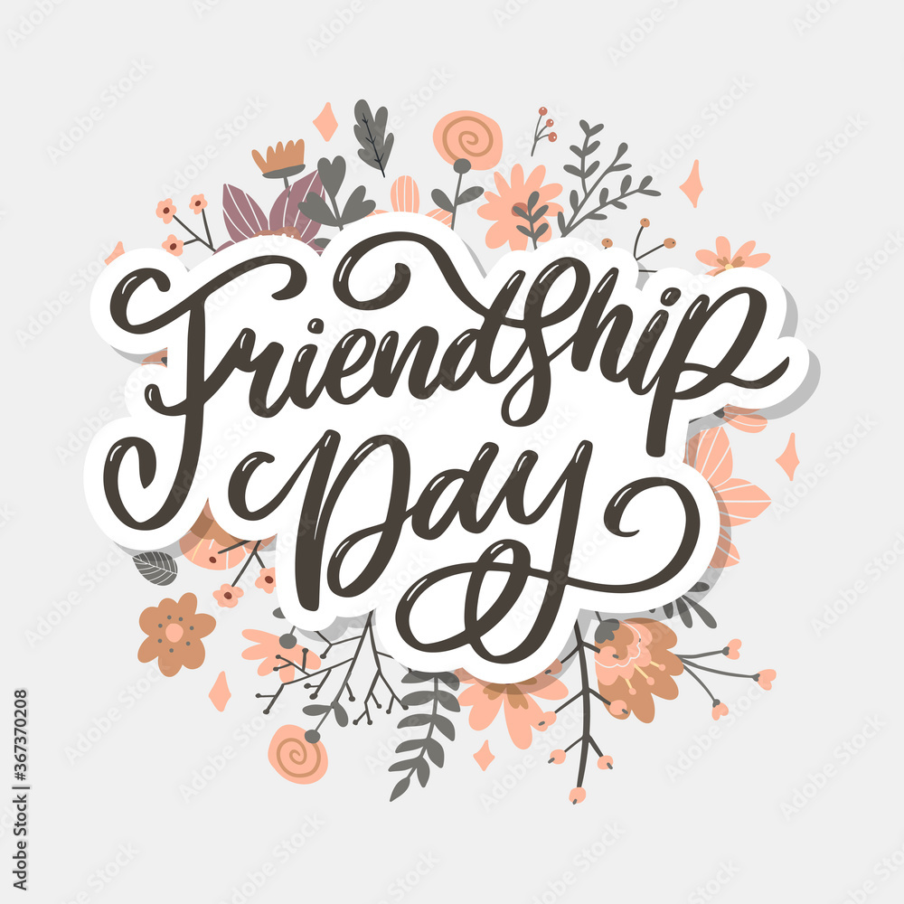 Beautiful Illustration Of Happy Friendship Day,Decorated Greeting Card Design.
