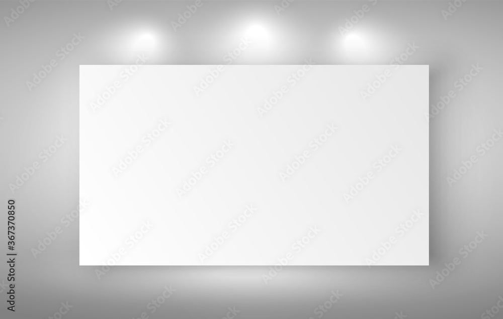 White poster with black frame mockup on grey wall White poster with black frame mockup on grey wall