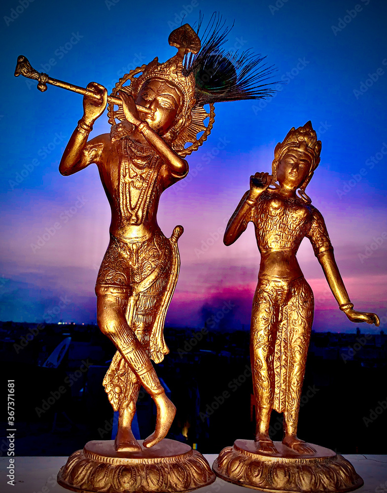 statue of lord krishna and radha Stock Photo | Adobe Stock