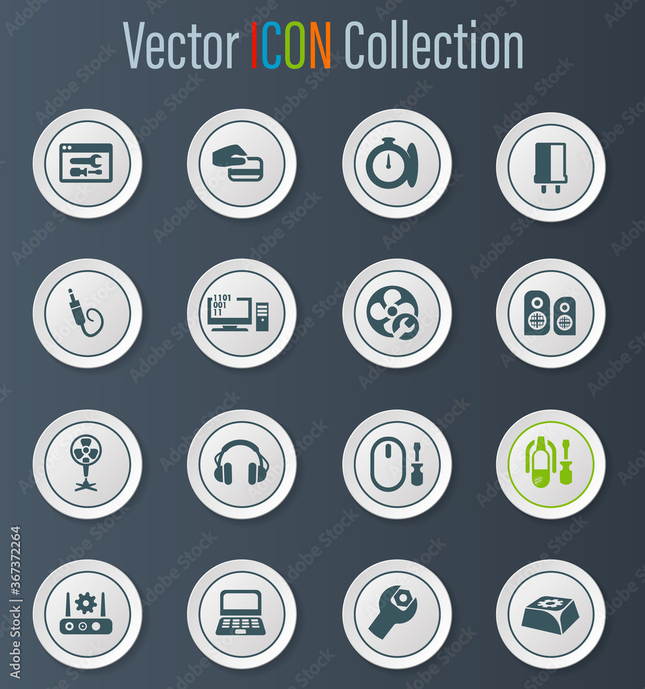 Electronic repair icons set Electronic repair icons set