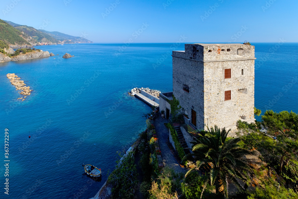 Torre Aurora in Monterosso al Mare is the westernmost of the Cinque Terre, a national park and an Unesco World Heritage Site.