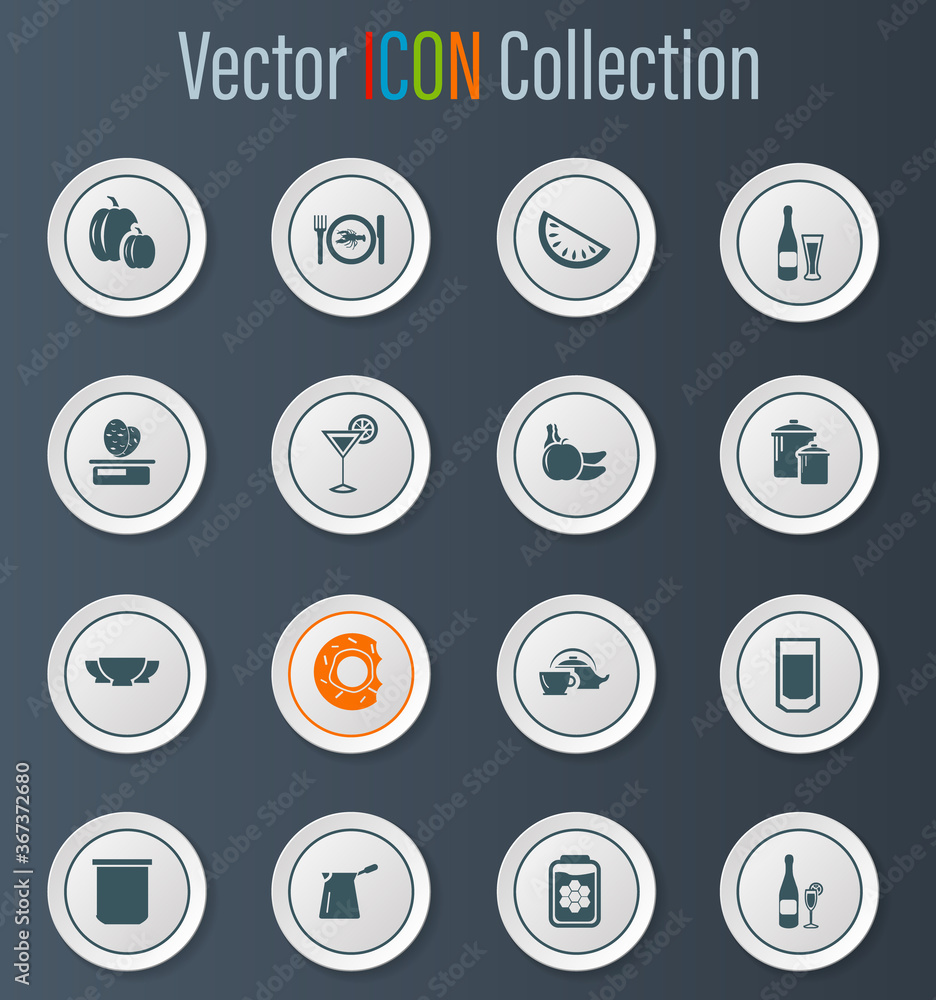 Food and kitchen icons set Food and kitchen icons set