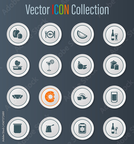 Food and kitchen icons set