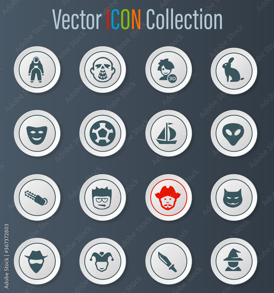 Genres of cinema icons set Genres of cinema icons set