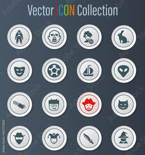 Genres of cinema icons set