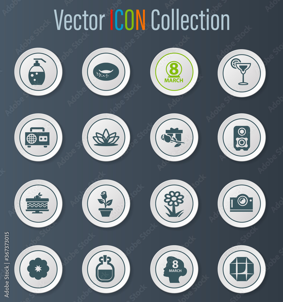 Womens Day icons set Womens Day icons set